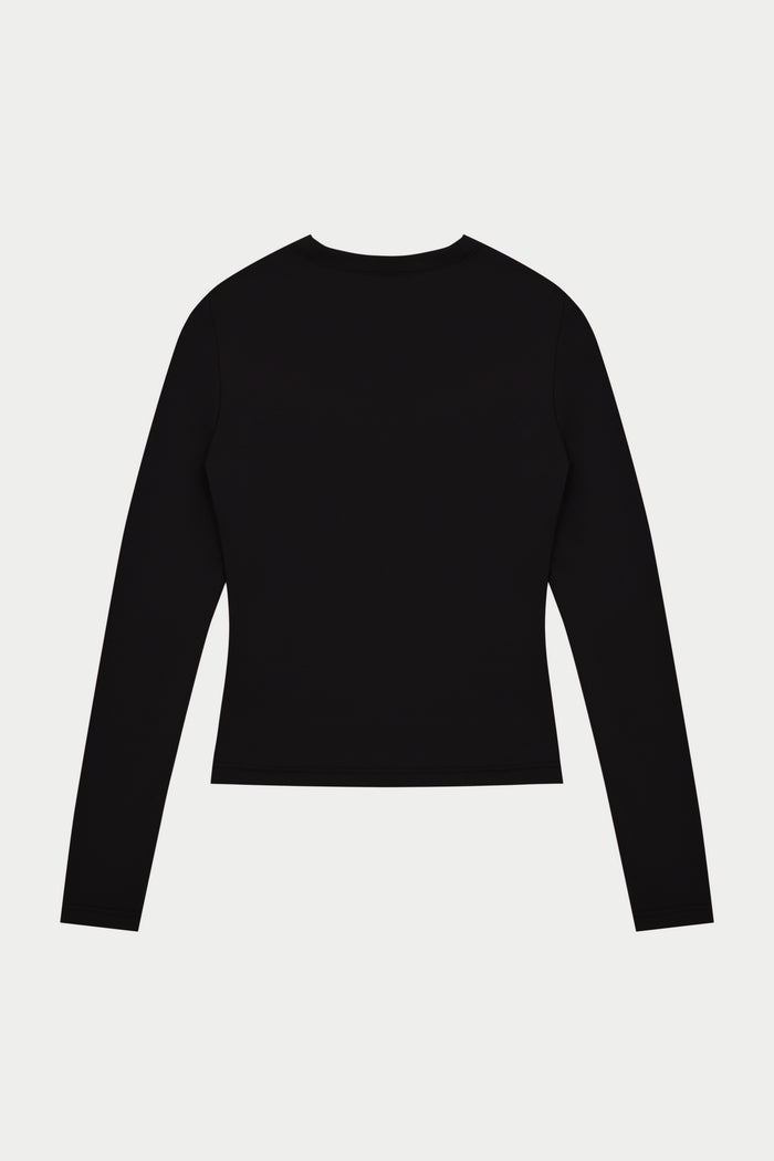 SCULPTING STRETCH LONG SLEEVE TOP - BLACK