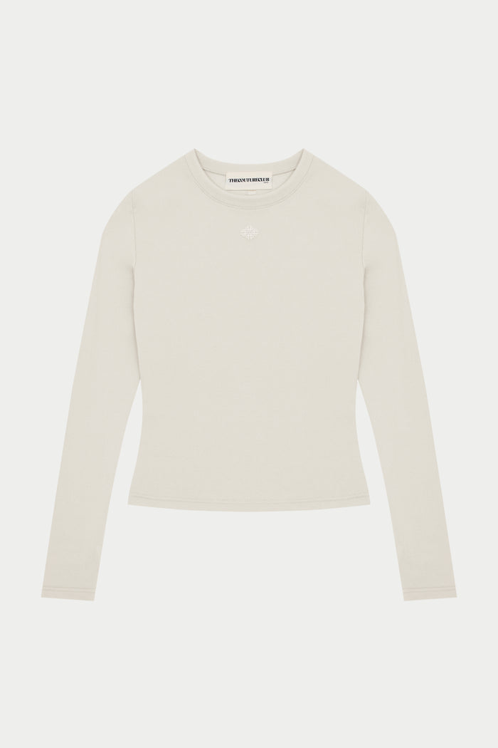 SCULPTING STRETCH LONG SLEEVE TOP - BONE