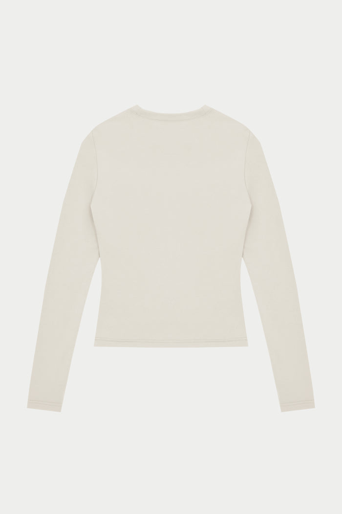 SCULPTING STRETCH LONG SLEEVE TOP - BONE
