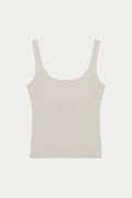 SCULPTING STRETCH SCOOP NECK SPORTS TOP - BONE