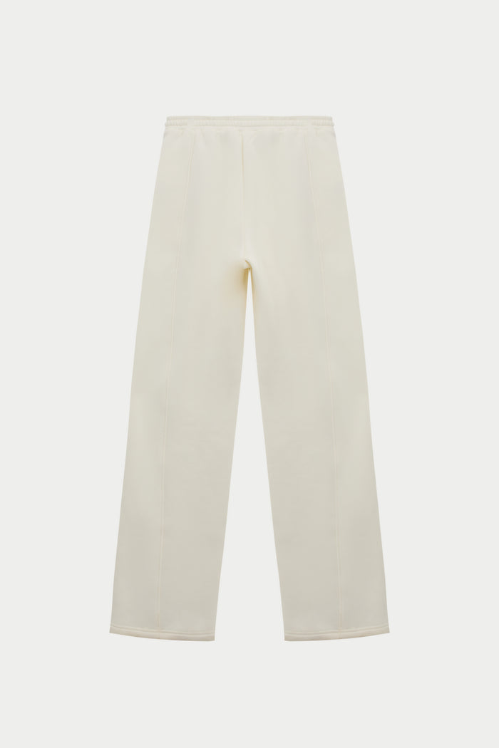 SEAM DETAIL CROSSOVER WAISTBAND JOGGERS - OFF WHITE