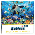 Selfies double sided puzzle box with ocean creatures image