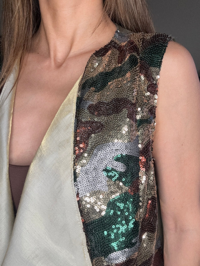 Style the Sequin Camo Vest exclusively at Born To Glam