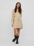 Sharon V-Neck Dress (Beige)