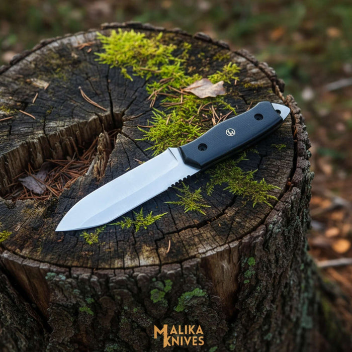 Sheepsfoot D2 Hunting Knife - Precision Control with Leather Sheath - RFE Marketing Ventures