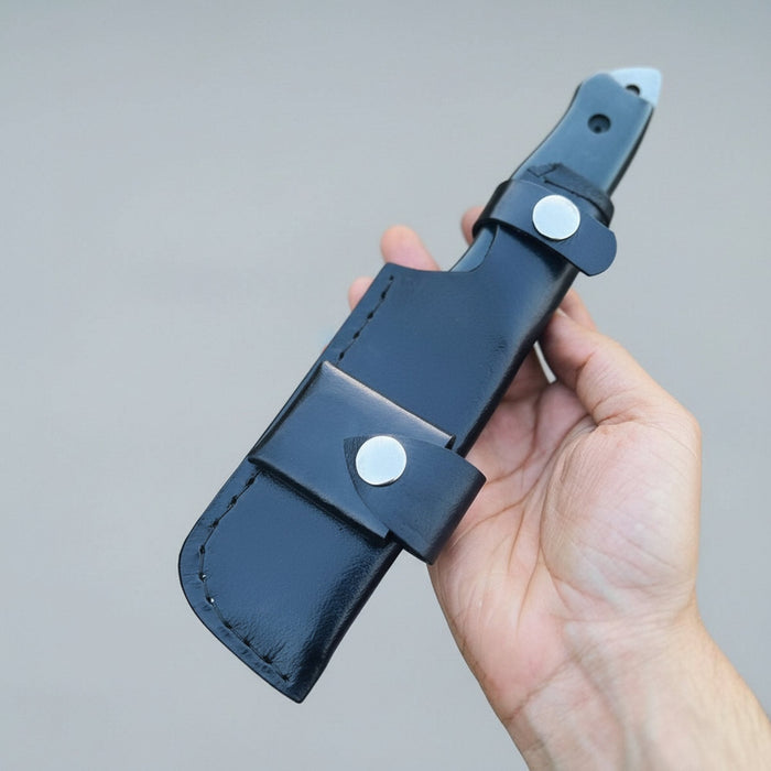 Sheepsfoot D2 Hunting Knife - Precision Control with Leather Sheath - RFE Marketing Ventures