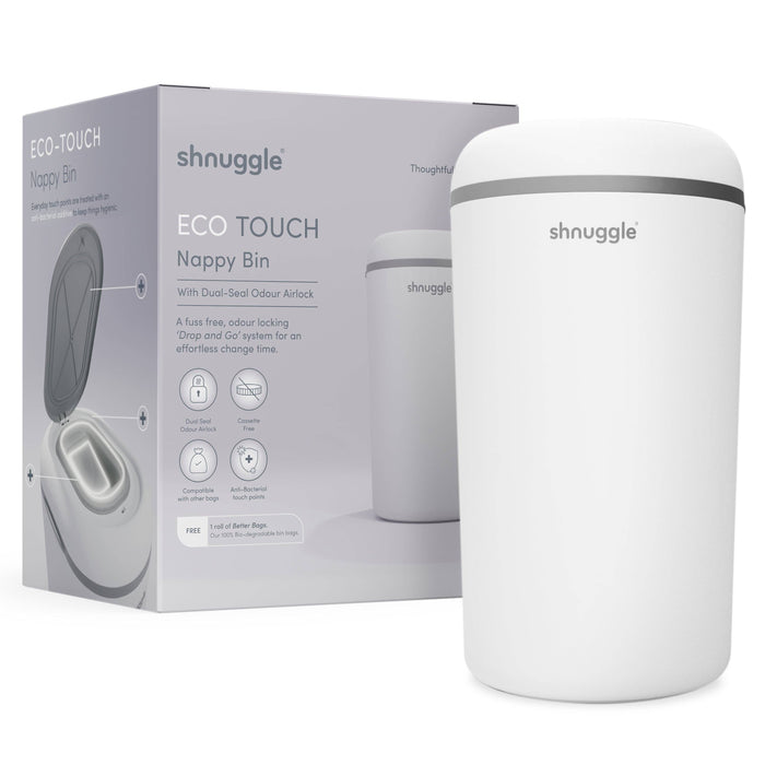 Shnuggle Eco-Touch Diaper Pail + 30 Better Bag Liners