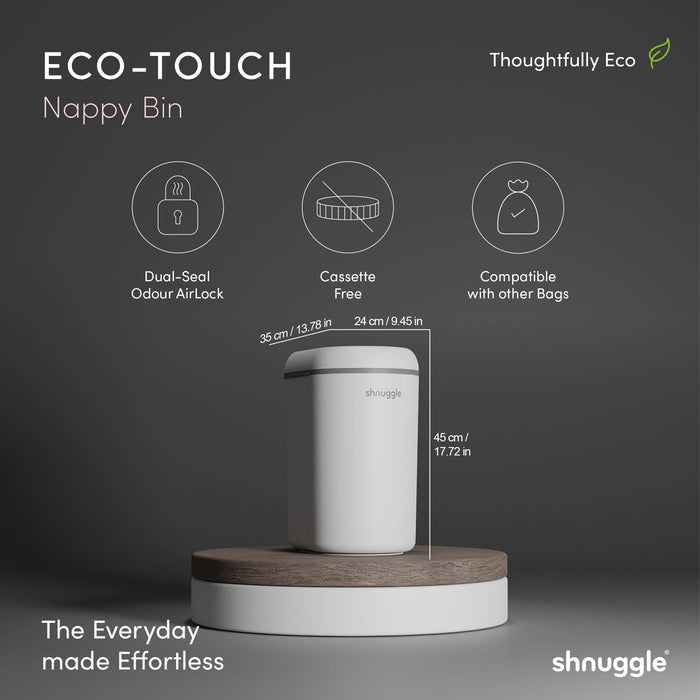 Shnuggle Eco-Touch Diaper Pail + 30 Better Bag Liners