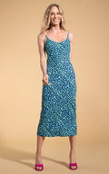 Sienna Dress | Leopard (Turquoise)