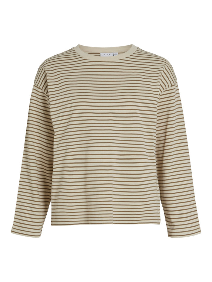 Sienna Long Sleeve Stripe Top (Gothic Olive/Birch)