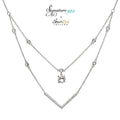 Signature 925 Collection Double Chain V Bar Necklace