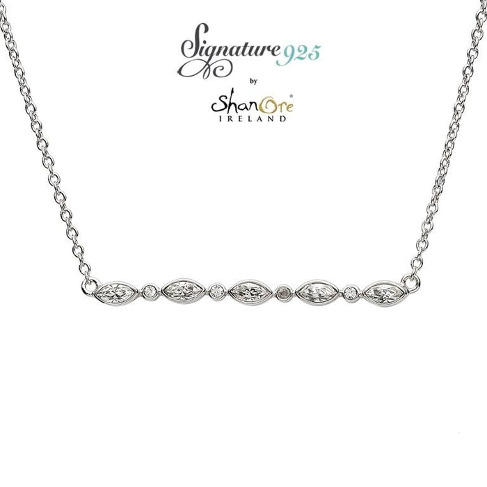 Signature 925 Collection Marquise And Round Pendant Necklace