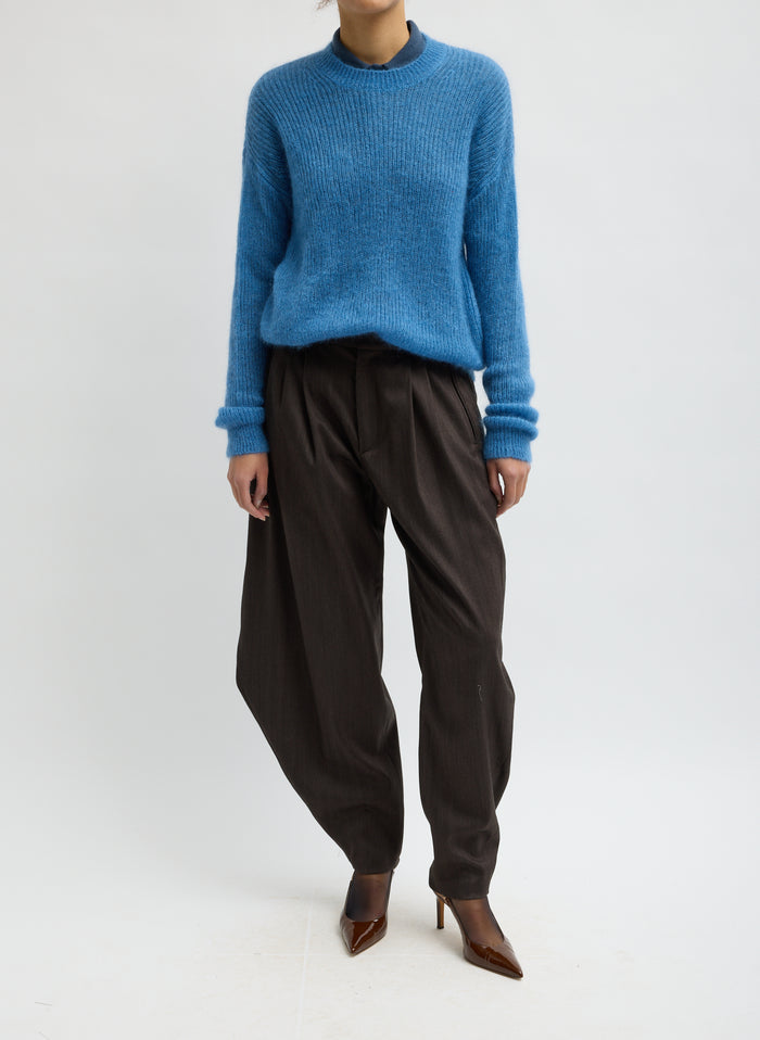 SILK SUPER KID MOHAIR CREWNECK EASY PULLOVER