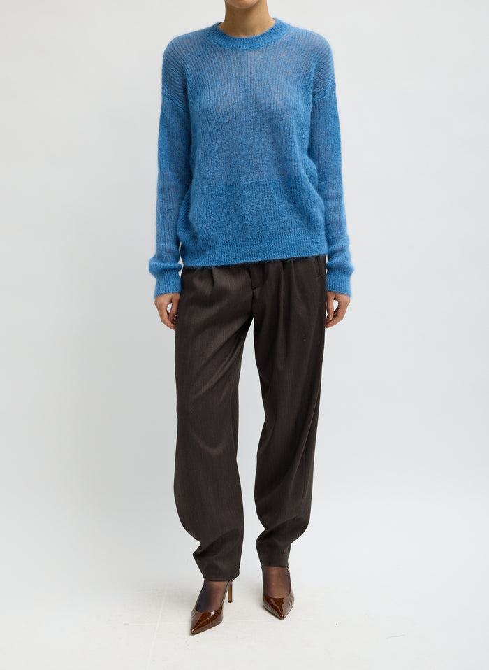 SILK SUPER KID MOHAIR CREWNECK EASY PULLOVER