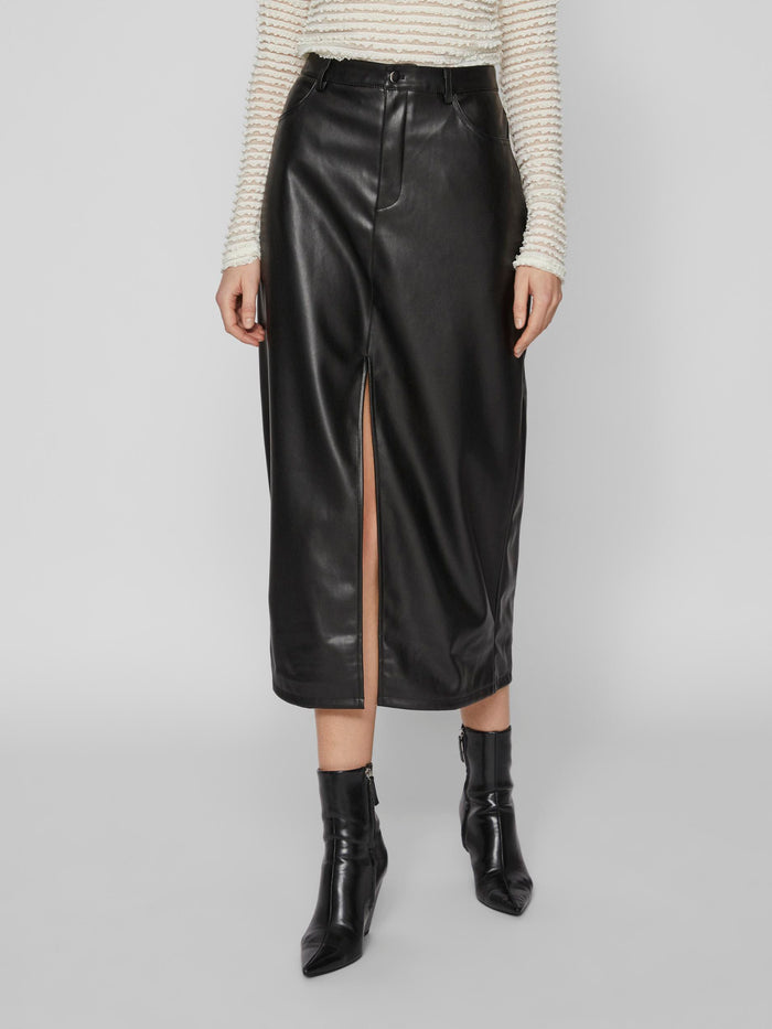 SINA H/W MIDI SKIRT (BLACK)