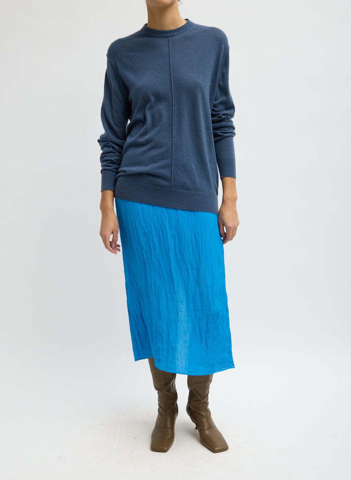 SKINLIKE MERCERIZED WOOL CREWNECK PULLOVER