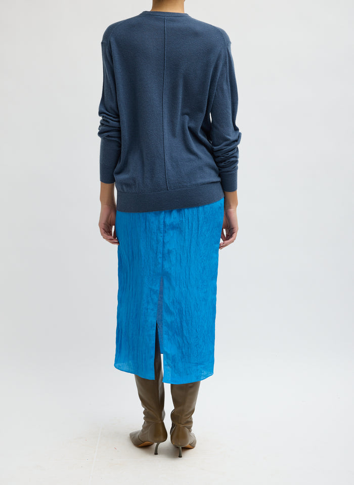 SKINLIKE MERCERIZED WOOL CREWNECK PULLOVER