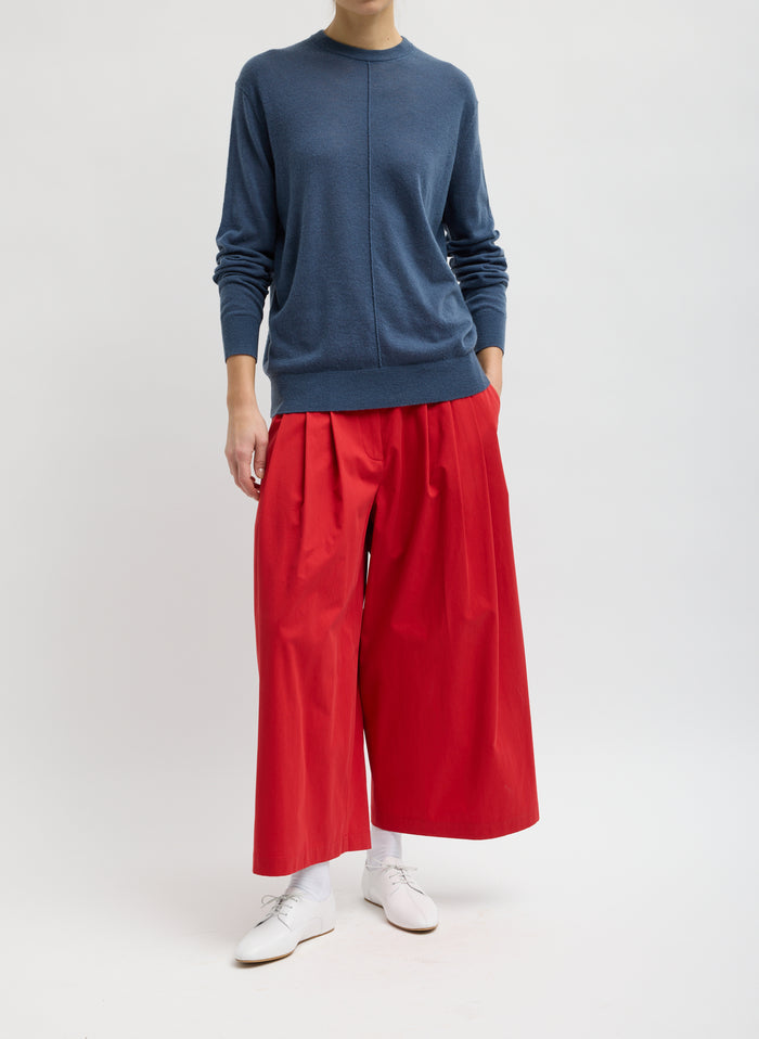 SKINLIKE MERCERIZED WOOL CREWNECK PULLOVER