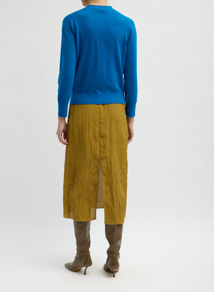 SKINLIKE MERCERIZED WOOL VNECK SHRUNKEN CARDIGAN