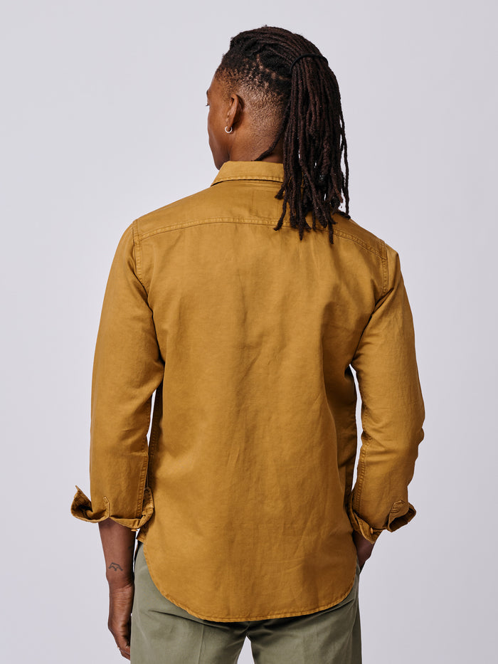 Aubin Mustard Sorrel Linen Blend Shirt | Linen Shirt