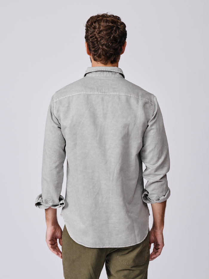 Aubin Pale Grey Sorrel Linen Blend Shirt | Linen Shirt