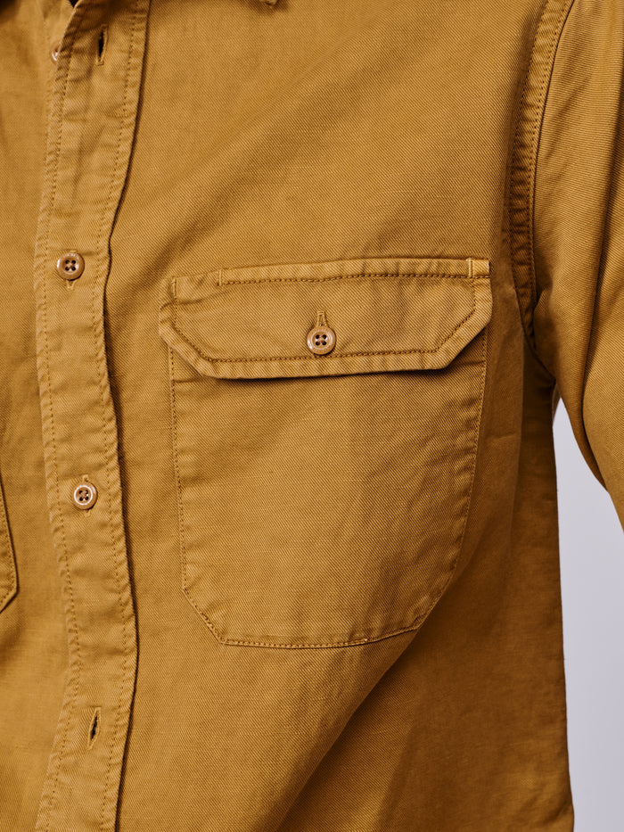 Aubin Mustard Sorrel Linen Blend Shirt | Linen Shirt
