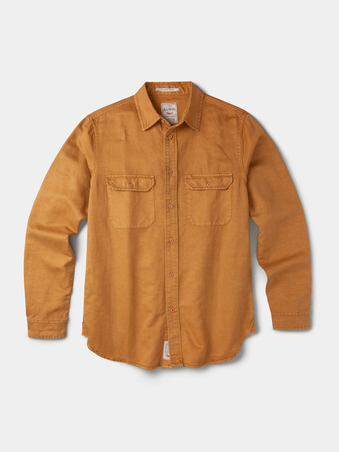 Aubin Mustard Sorrel Linen Blend Shirt | Linen Shirt