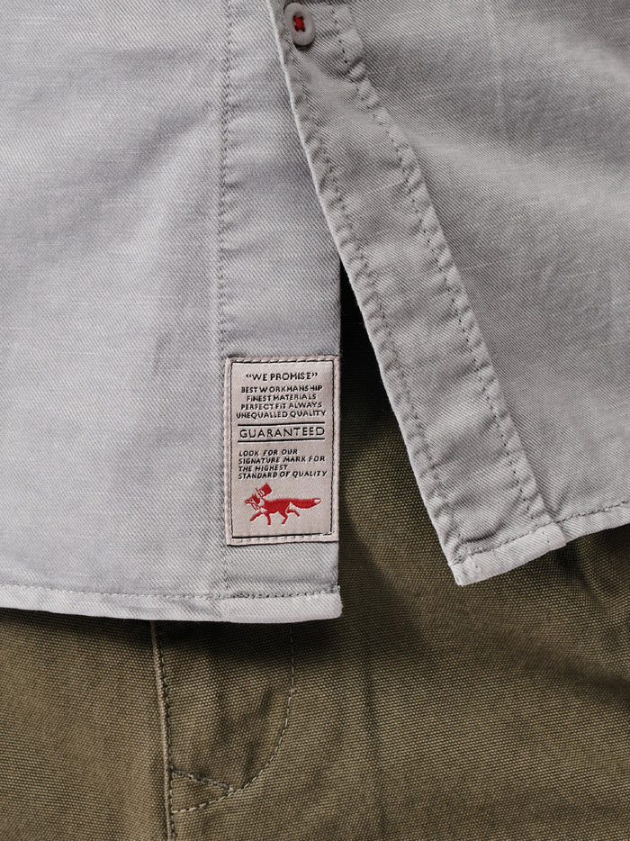 Aubin Pale Grey Sorrel Linen Blend Shirt | Linen Shirt