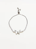Sparkly Mother of Pearl Butterfly Bracelet in Silver