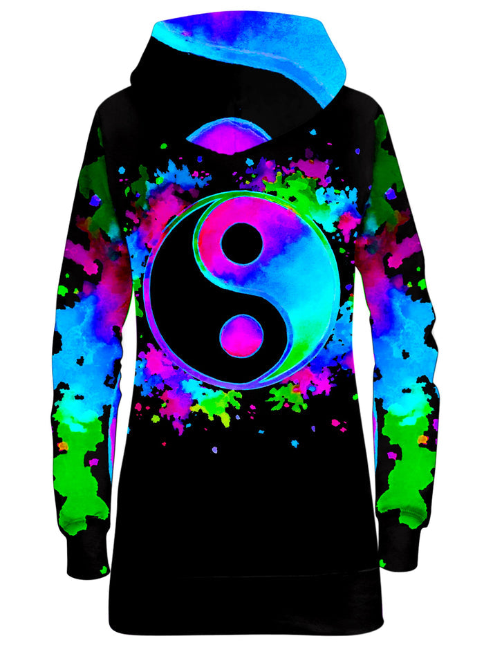 Splatter Yin Yang 3 Hoodie Dress BrizBazaar Epic Hoodie