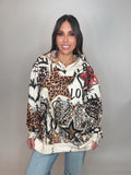 Style the Star Print Hoodie Sweatshirt exclusively at Born To Glam