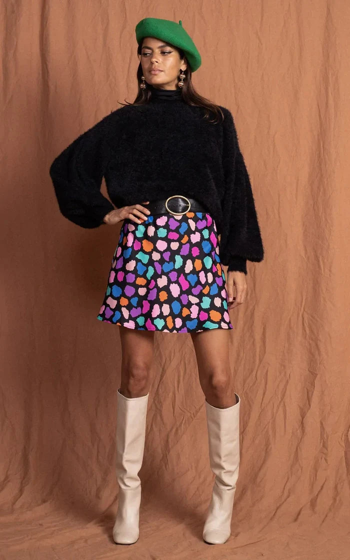 Stevie Skirt | Dancing Leopard (Multi Cloud