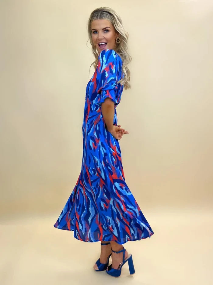 Streasa Dress (Blue/Red)