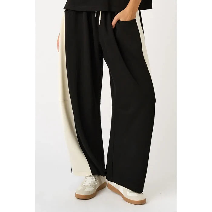 Striped Barrel Leg Lounge Pants