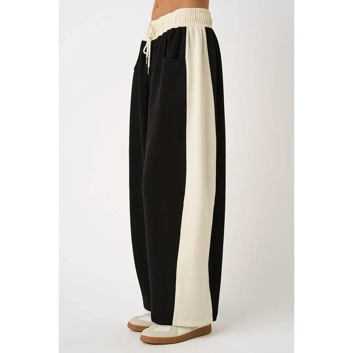 Striped Barrel Leg Lounge Pants