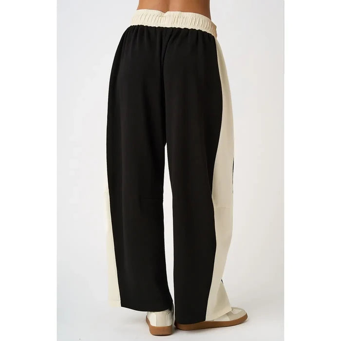 Striped Barrel Leg Lounge Pants
