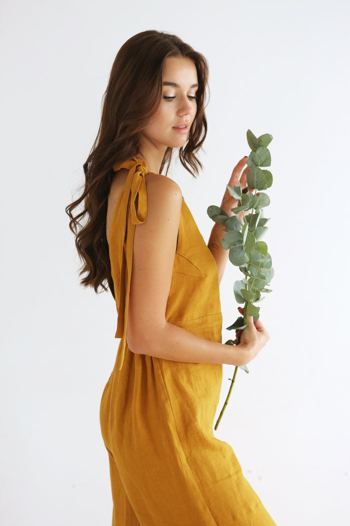 Summer Linen Jumpsuit KAURI - IN STOCK
