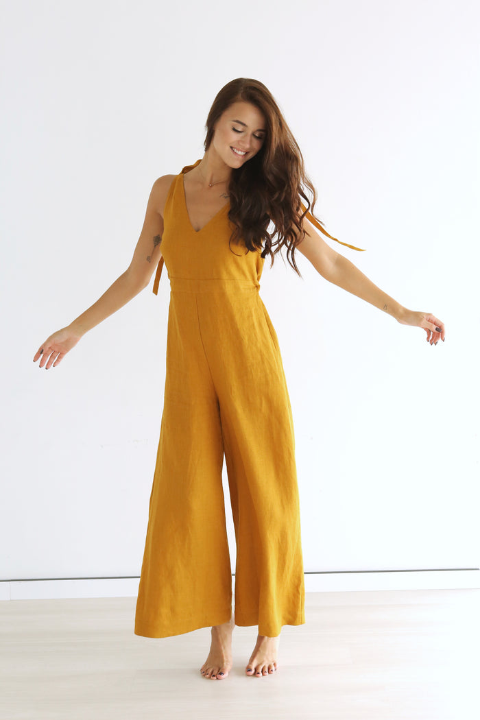 Summer Linen Jumpsuit KAURI - IN STOCK