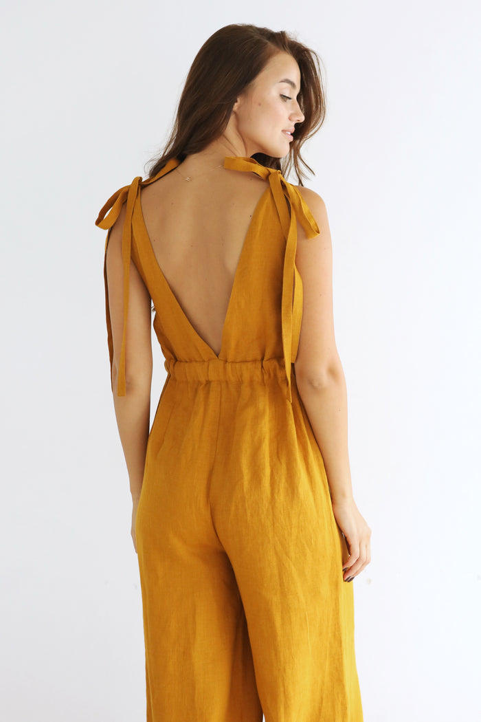 Summer Linen Jumpsuit KAURI - IN STOCK