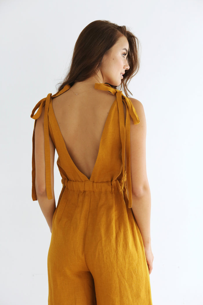 Summer Linen Jumpsuit KAURI - IN STOCK