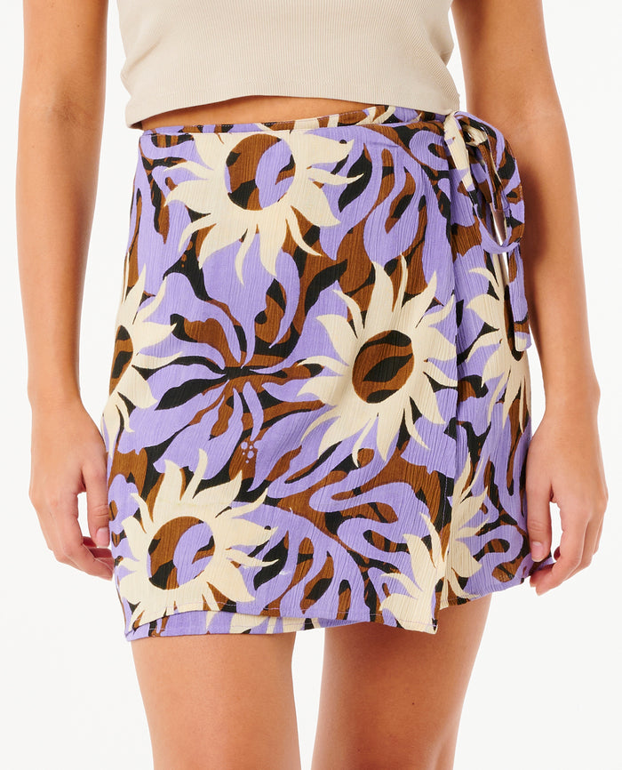 SUN DRENCHED MINI WRAP SKIRT