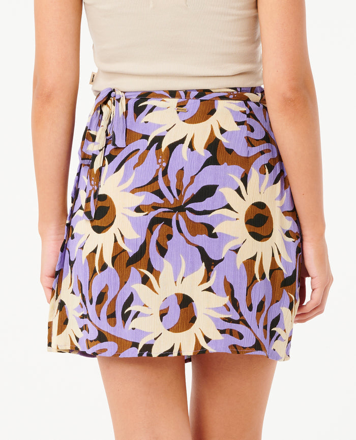 SUN DRENCHED MINI WRAP SKIRT