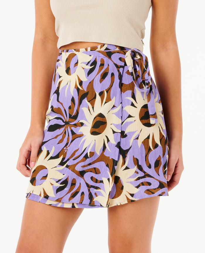 SUN DRENCHED MINI WRAP SKIRT
