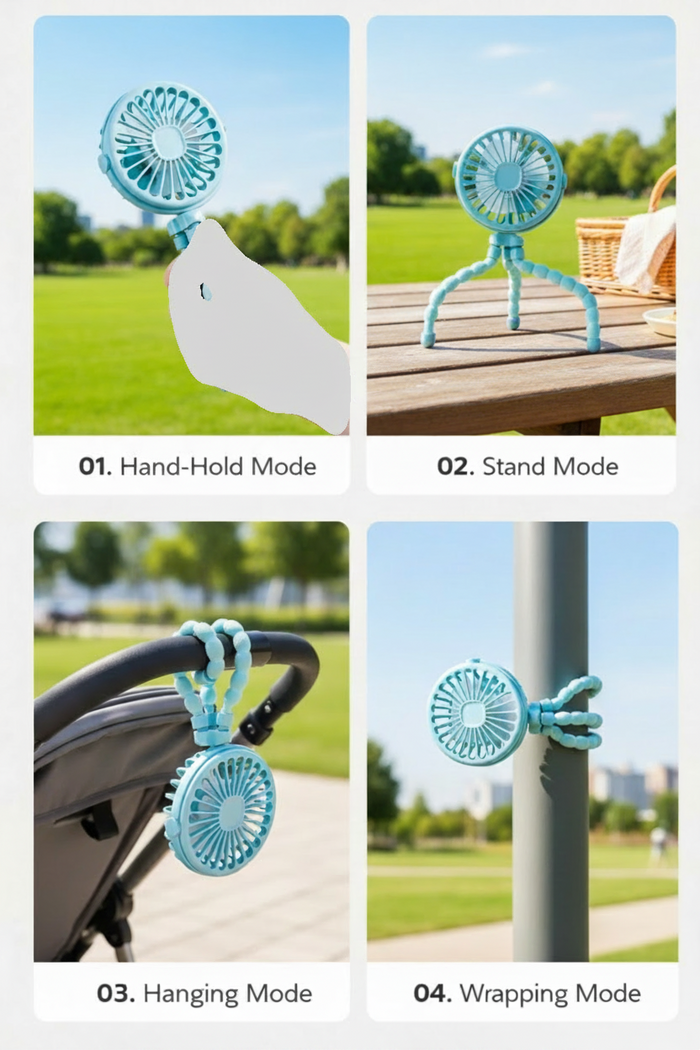 Swabies 3-Speed Stroller Fan With Flexible Legs