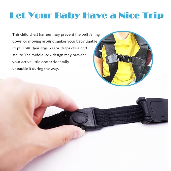 Swabies Anti Escape Car Seat Strap Baby Harness Chest Clip