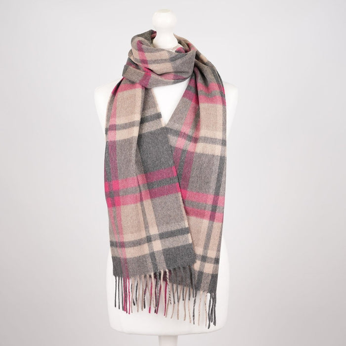 Tartan Weaving Mill 100% Pure Cashmere Scarf - Made in Scotland - Amplified Ruby - Heritage Of Scotland -