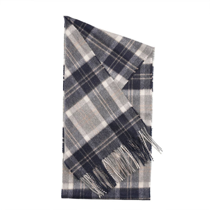 Tartan Weaving Mill 100% Pure Cashmere Scarf - Made in Scotland - Bannockbane Silver - Heritage Of Scotland -