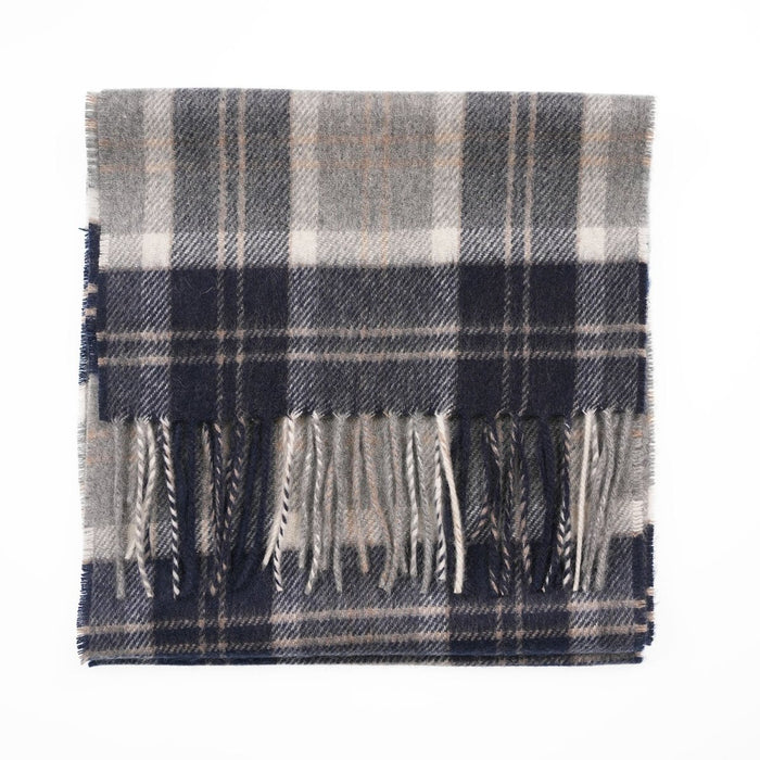 Tartan Weaving Mill 100% Pure Cashmere Scarf - Made in Scotland - Bannockbane Silver - Heritage Of Scotland -
