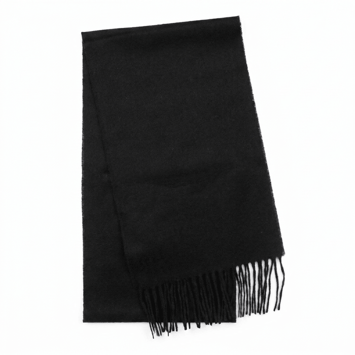 Tartan Weaving Mill 100% Pure Cashmere Scarf - Made in Scotland - Black - Heritage Of Scotland -
