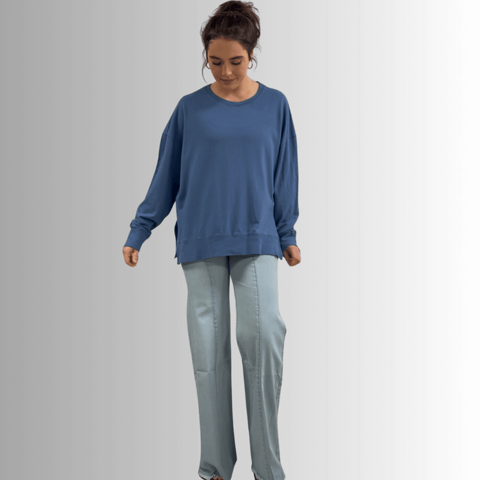 Tessa Lightweight French Terry Sweatshirt - Black, Made in USA - RFE Marketing Ventures